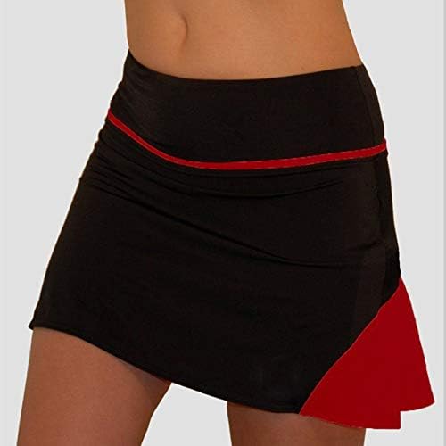 2 em 1 tênis Skorts Saias com shorts para mulheres Skorts de golfe fluidos Bloco colorido High Workout Culottes atléticos