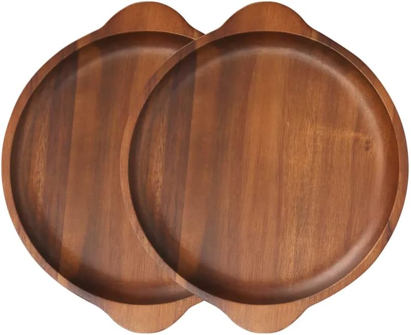 Placa de frutas de madeira de noz -fruta com alça de orelha de servir bandeja de pão de charcutaria de charcutaria para salada