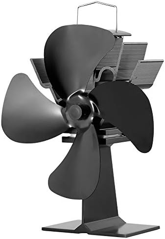 Galafire 4-Blades Power Powerd Wood fogão ventilador + termômetro magnético, 122 ° F Start Fan Electric Eco Larire