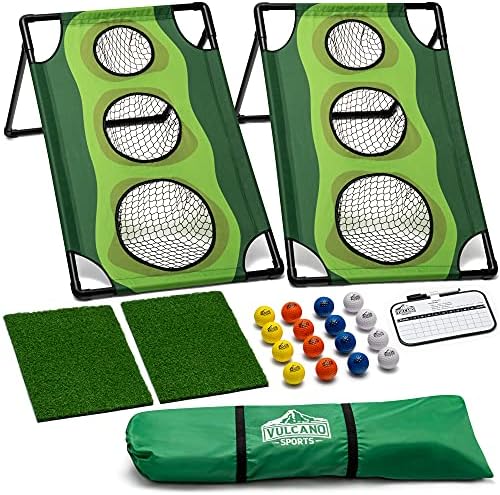 Par 1 jogo de cornhole de golfe no quintal, presentes de golfe para homens, acessórios de golfe para homens, jogo de chipping de golfe,