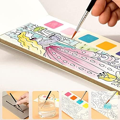 3 Pack Pocket Watercolor Painting Book Conjunto - Livro de pintura em aquarela - Kit de aquarela de bolso para viagens - Livro de