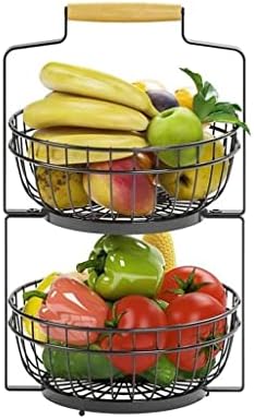 Jahh Rack de armazenamento de tigela de cesta destacável de frutas e vegetais com o organizador de cozinha portátil de