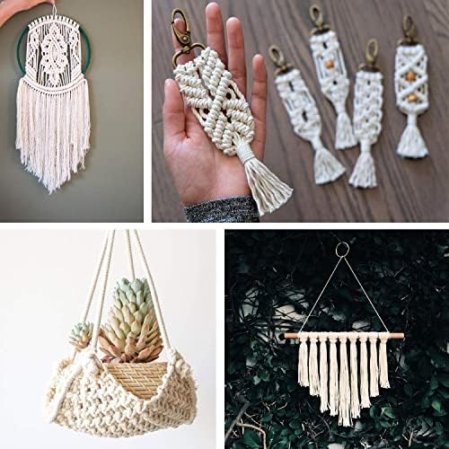 AIFUN MACRAME CABO 3MM X 547YD NÃO THENADO CORRO DE MACRAMENTO DE CLOGOLA DO CLOGOM NATURA, 4 fios torcidos de algodão corda para penduramento artesanal de parede, cabides de planta, artesanato, tricô, embrulho de presentes