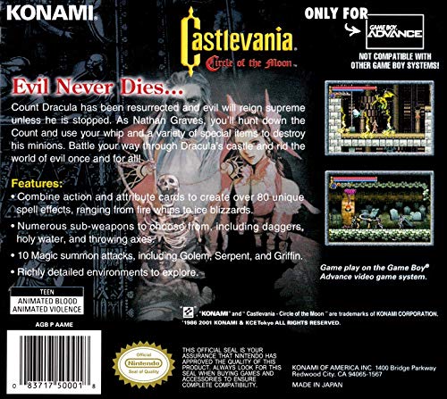 Castlevania: Círculo da Lua - Game Boy Advance