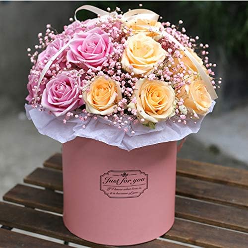 BBJ envolve caixas de flores de luxo de cilindro rosa com tampas redondo a caixa de papelão de embalagem de presente