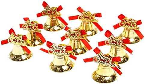 ABAODAM 18PCS Árvore de Natal Pequenos sinos de ouro com Festival de Festival de Palavras de Feliz Natal