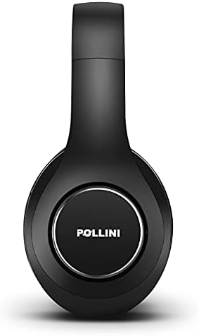fones de ouvido Pollini Bluetooth sobre ouvido, fone de ouvido sem fio v5.0 com 6 modos de equalização, proteínas de