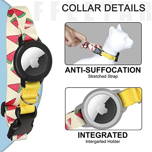 Airtag Airtag Cat Collar, Feeyar Integrated GPS Cat Collar com Apple Air Tag Ditler e Bell [bege], Gols de rastreador