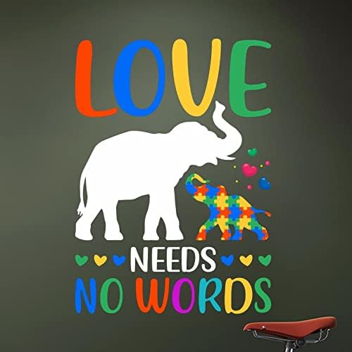 O amor não precisa de palavras autismo adesivo de parede de elefante autismo adesivo de consciência do autismo para parede suporte autista peça de quebra