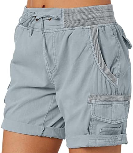 Shorts fluidos rvide com bolsos mulheres plus size casual calça curta solta cintura elástica shorts de treino de praia