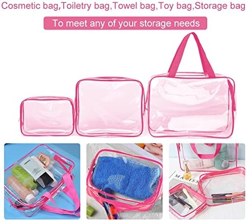 Veki 3pcs Conjunto de saco de higiene de higiene clear TSA de maquiagem aprovada Bolsa de maquiagem Tamanho do quart Saco de viagem à prova d'água para homens Men