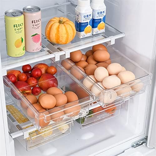 Caixa de armazenamento de frutas de vegetais, acessórios de cozinha Recipiente de geladeira de ovo com tampa e plástico transparente Tipo de gaveta selado do tipo de economia 1223