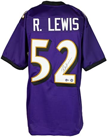 Ray Lewis assinou o Purple Pro Style Football Jersey Bas ITP