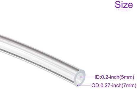 DMIOTECH 5mm ID 7mm od transparente tubo de PVC Tubos de mangueira transparente flexíveis para tubo de água do jardim, tubo