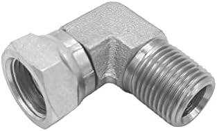 Beiterstoe 1501-08-08 Adaptador de mangueira hidráulica Adaptador de 1/2 macho × 1/2 giro fêmea 90 ° cotonete SAE