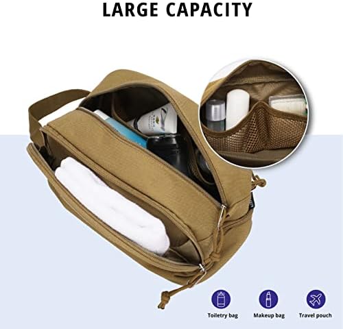 Bolsa de viagem de higiene pessoal para homens, bolsa de barbear tática de duas camadas com molhado seco separado ， kit DOPP suspenso