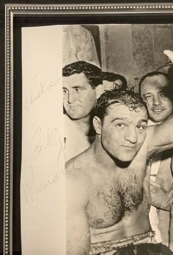 Rocky Marciano assinou foto 7x9 Boxing campeão Autograph Wave Tpg - fotos de boxe autografadas