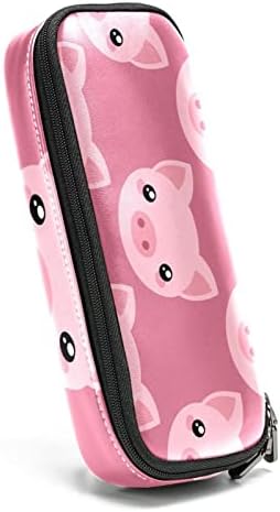 Caixa de lápis Guerotkr, bolsa de lápis, capa de caneta, bolsa de caneta, bolsa de lápis pequena, padrão de cabeça de porco rosa sem costura