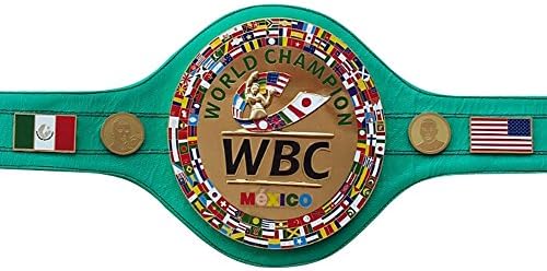 WBC Mexico Boxing Championship Belt Real Leation 3D Logo Réplica Tamanho adulto