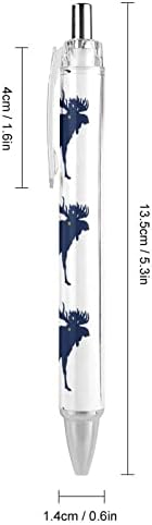 Alaska State Animal Moose Flag de caneta esferográfica impressa Ponto de bola retrátil 0,5 mm canetas de tinta azul escrita lisa para material de mesa de escritório