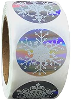 Uuyyyeo 500 pcs adesivos holográficos de flocos de neve holográfica de natal