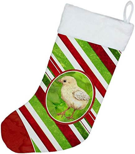 Tesouros de Caroline SB3141-CS Baby Chick Candy Cane Holiday Christmas Christmas Meking, lareira pendurando meias de