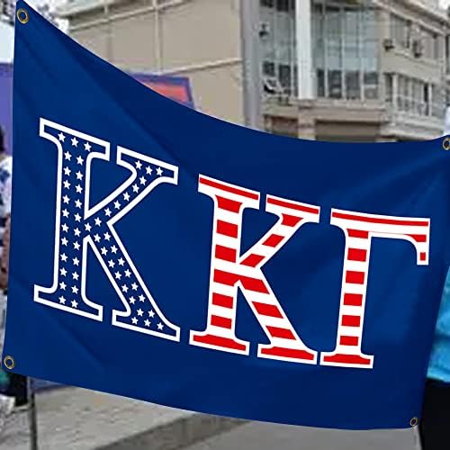Usado para Kappa Kappa Gamma 3 × 5ft America Flag com quatro ilhós de bronze Banco de decoração de ponto duplo azul de bronze
