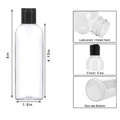 Yictek 100ml/3,4 oz de recipientes de garrafa de aperto pequeno e vazio para produtos de higiene pessoal com tampa de