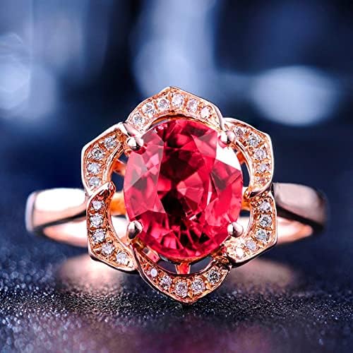 Damas anel de moda rosa anel de presente dia de zircão vermelho proposta de zircão de namorado anéis de namorado meninos