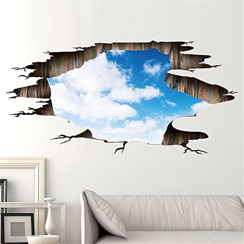 Adesivos de parede wocachi decalques 3d Sky Series Stick Wall Sticker Removável Decalques murais da sala de arte de vinil Decoração Arte Mural Papel de parede Peel & Stick Removável decoração de decoração de quarto de quarto