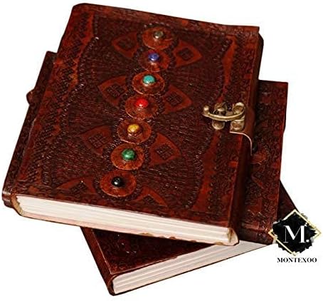 Montexoo Leather Journal Conjunto de 3 Melhor livro de cadernos de cadernos Sombras Dragows Seven Stone e Celtic Heart