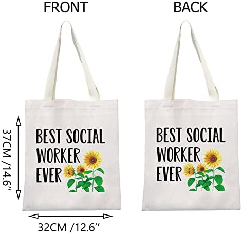 Presente de Apreciação Social de Apreciação do JNiap Bag de Canvas Social Tote para Trabalho Saco de Compras Reutilizáveis ​​Para Mulheres