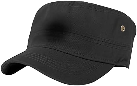 UNISSISEX Cotton Topo de algodão plano sólido Cadete militar Cap boné Hat Hat Hats For Men Mulheres