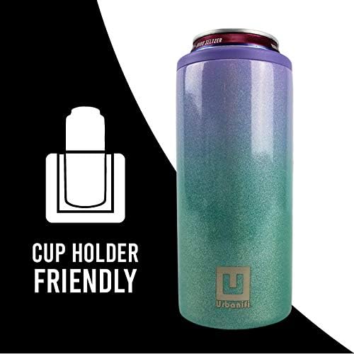 Urbanifi Slim Hard Seltzer Cooler Bebida isolada de aço inoxidável Manga de copo de parede dupla para lata magra de 12 onças,