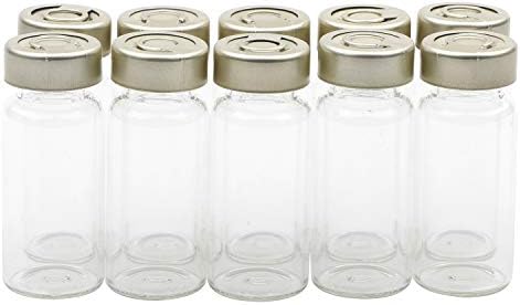 Kesell 10ml Mini Óleos essenciais de vidro transparente Garrafas de amostra de frascos com tampas para óleos essenciais, produtos químicos de laboratório químico, pacote de 10