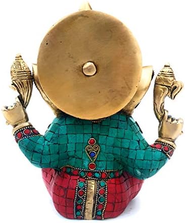 Mohanjodero elegante Lord Lord Ganesha Idol/Brass Lord Ganesha estátua na arte moderna com acabamento antigo de pedra