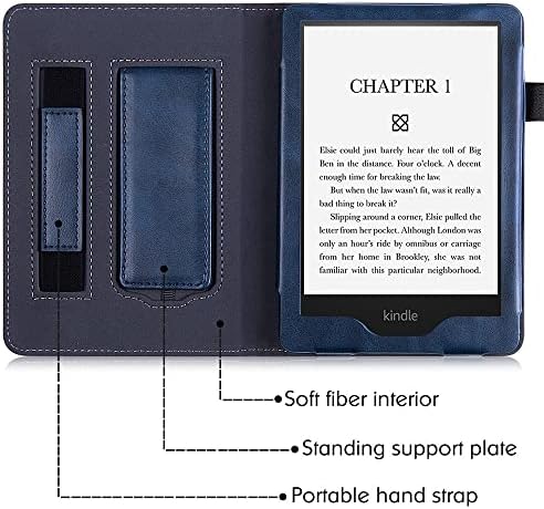 Caso para Kindle Paperwhite 5 Caso PU de couro, Kindle Paperwhite 2021 11th Gen Case de 6,8 polegadas Caixa de cor sólida,