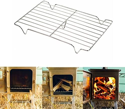 Solowilder fogão grade de cinzas substituível aço inoxidável Acessórios de fogão a lenha com pivô 10,2 * 6,7 polegadas
