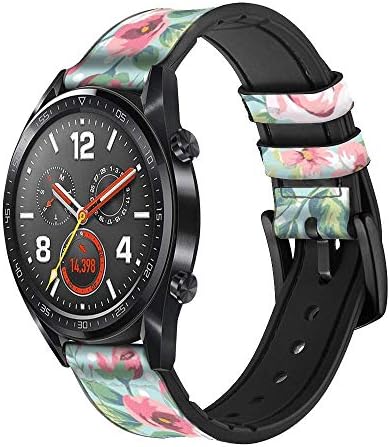 CA0788 Vintage Rose Polka Dot Leather & Silicone Smart Watch Band Strap for Wristwatch Smartwatch Smart Watch Tamanho