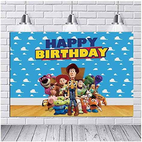 Cartoon Toy Story Story Temática fotografia cenário Blue Sky Clouds White Fundação fotográfica para crianças meninos Party Decoration