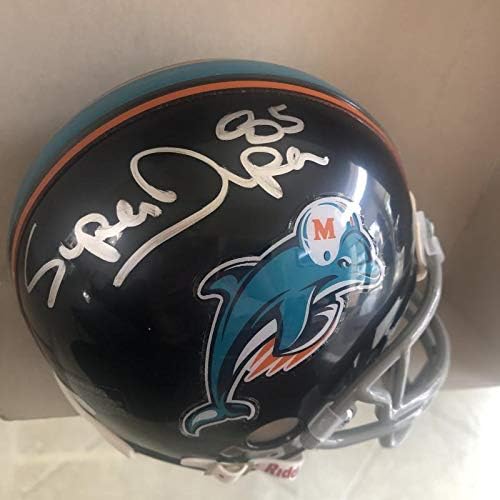 Mark Super Duper assinou o logotipo de golfinho personalizado mini capacete Beckett x17879