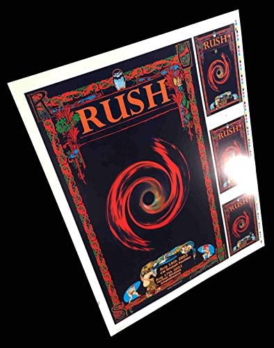 Rush rar raro original Uncut Printer's Proof Houston TX 2002 assinado à mão Bob Masse Coa