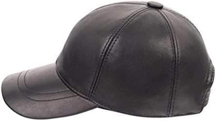 Capinho de beisebol unissex de couro genuíno Zessano preto, preto