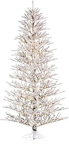 Vickerman 4,5 'x 34 Pistola esbelta de pistola em polimento em árvore de Natal pré-iluminada artificial, brancos de 3 mm de baixa