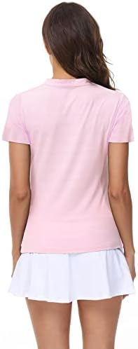 Dotin Women's 2 Pack de 2 pacote em V camisas de pólo de golfe de golfe curta Tops de treping sem gola de colarinho de