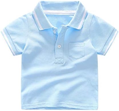 AULASE CRIANÇAS CRIO DE MENINOS PIQUEM Polo Polo Casual Summer Cotton Top com bolso da frente