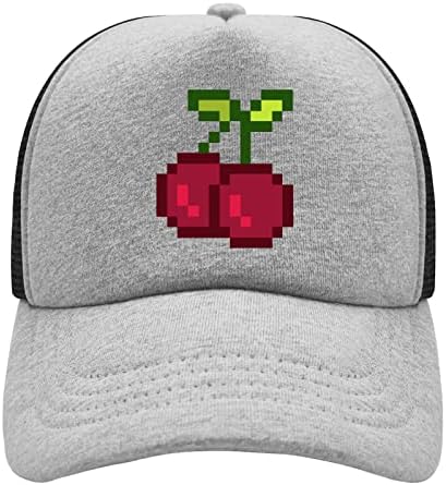 Chapéu de beisebol pixel cereja chapéu de pai para meninos espuma engraçada ajustável para presentes