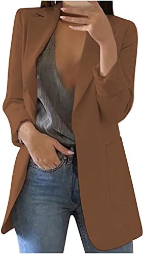 Casaco de tamanho grande feminino, casaco de manga longa e de renda casual sólida, estilo de moda XL-5XL para mulheres