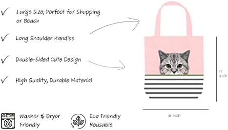 Bolsa de tela fofa - presentes para mulheres para mulheres - Presentes de gato preto rosa para amantes de gatos - Cat