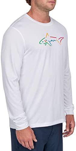 Greg Norman Men's Long Slave Golf Performance Tee | Homens de manga longa camisetas | UPF 50 camisa de mangas compridas.